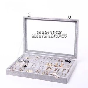 NEW Velvet Jewelry Display Case Box - Earrings